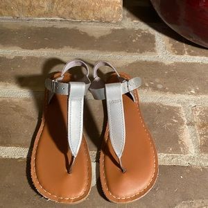 Kids silver leather sandals